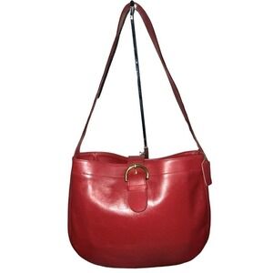 COACH Soho Women’s Vintage Buckle Red 'Poppy' Leather Hobo Bag Made in USA